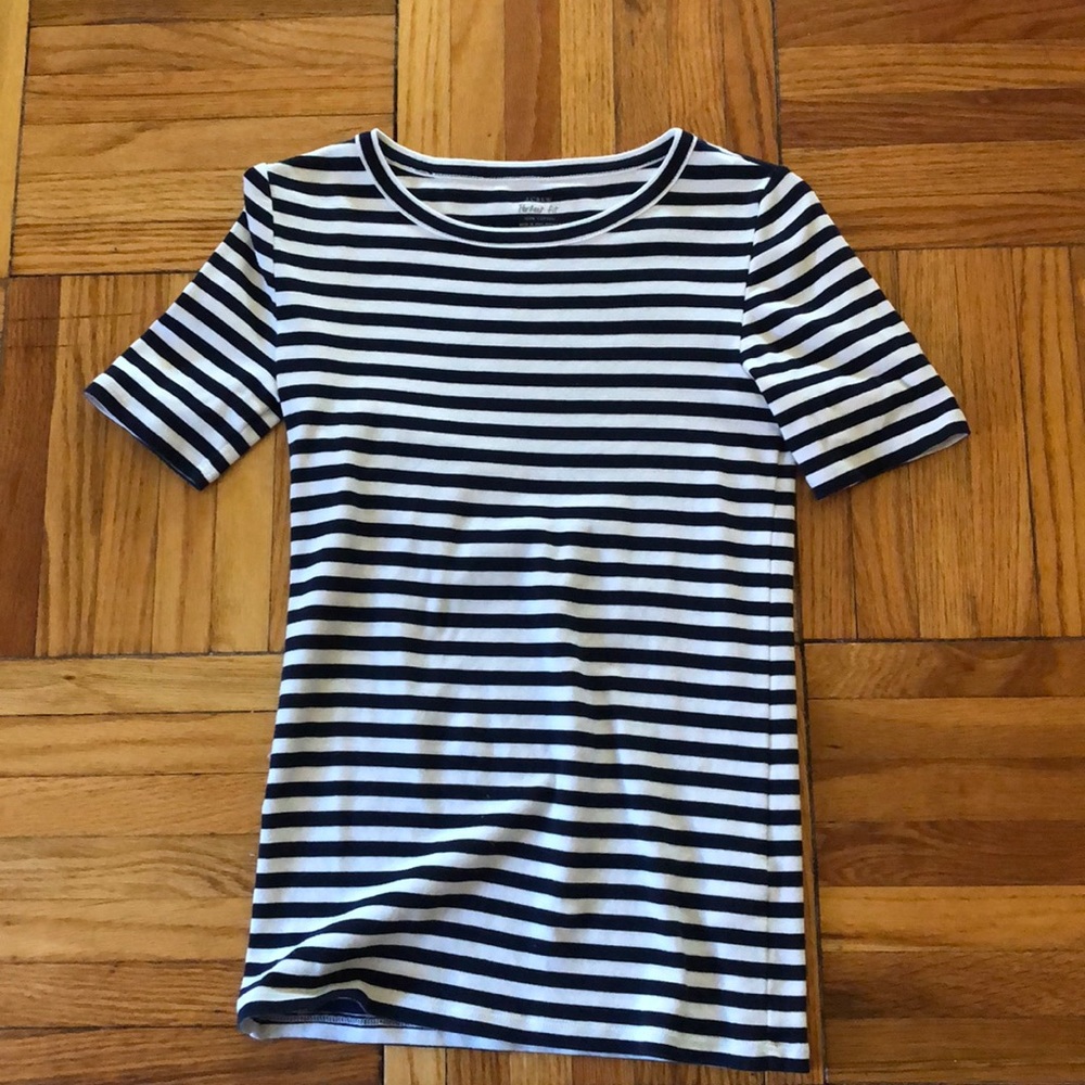 Womens xs navy and white striped shirt, J Crew